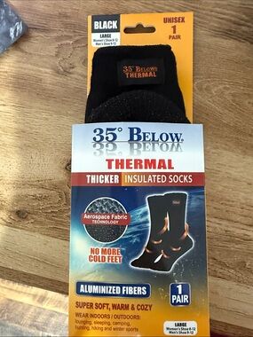35° Below Thermal Insulated Socks - Black (1 Pair)